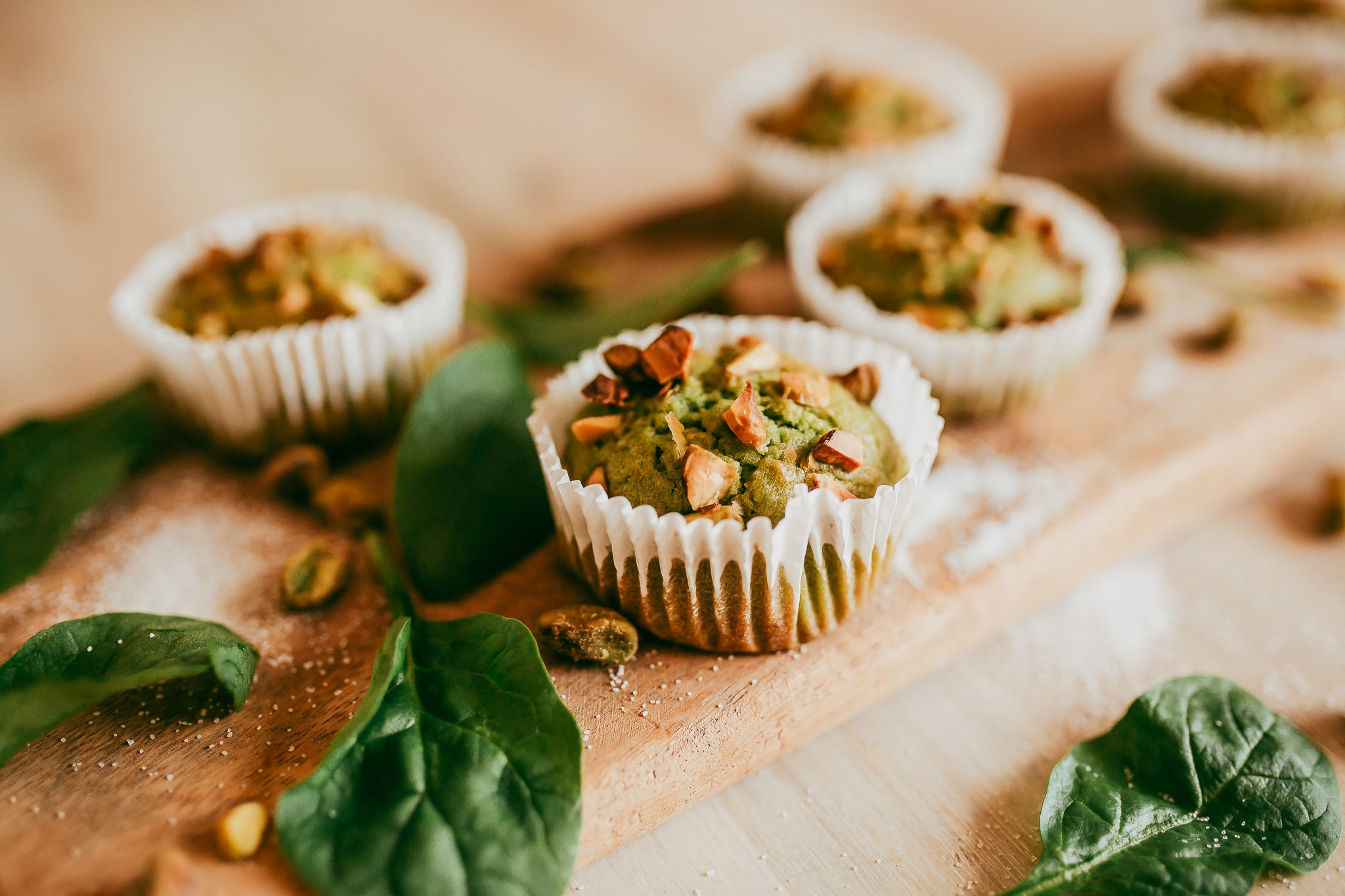 Vegan Matcha, Pistachio & Spinach Muffins – Sugarless Australia
