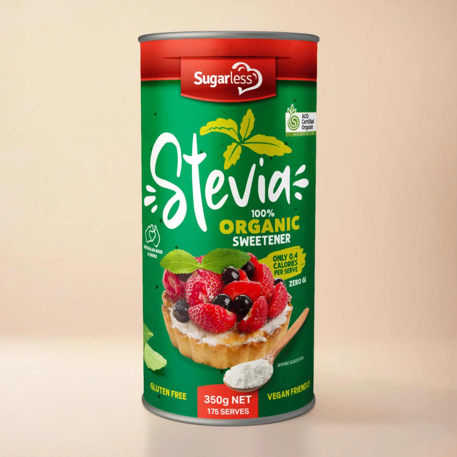 Sugar Free Stevia Certified Organic Sweetener 350g Canister