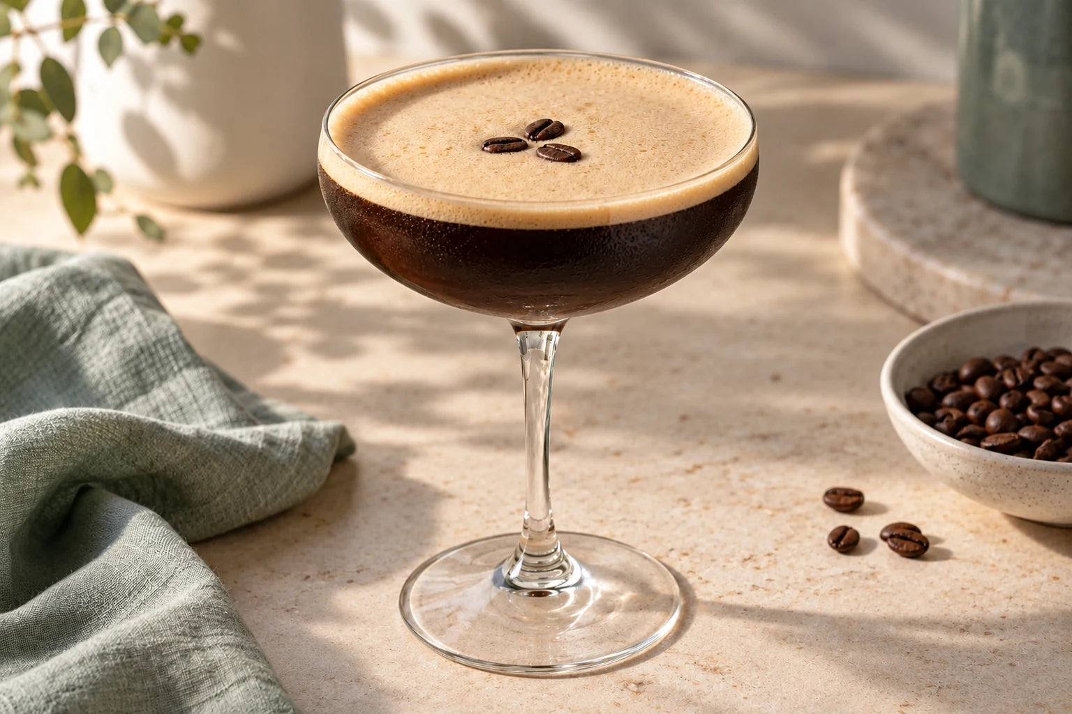 Espresso martini made with Sugarless Liquid Sweetener
