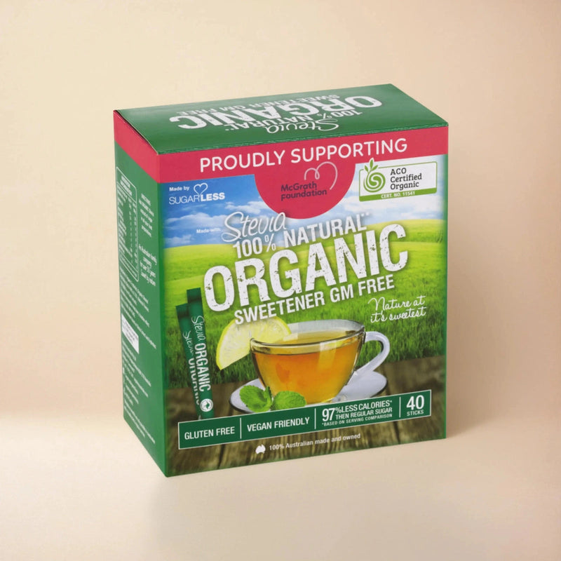 Sugar Free Organic Stevia Sweetener 40 Cafe Sticks