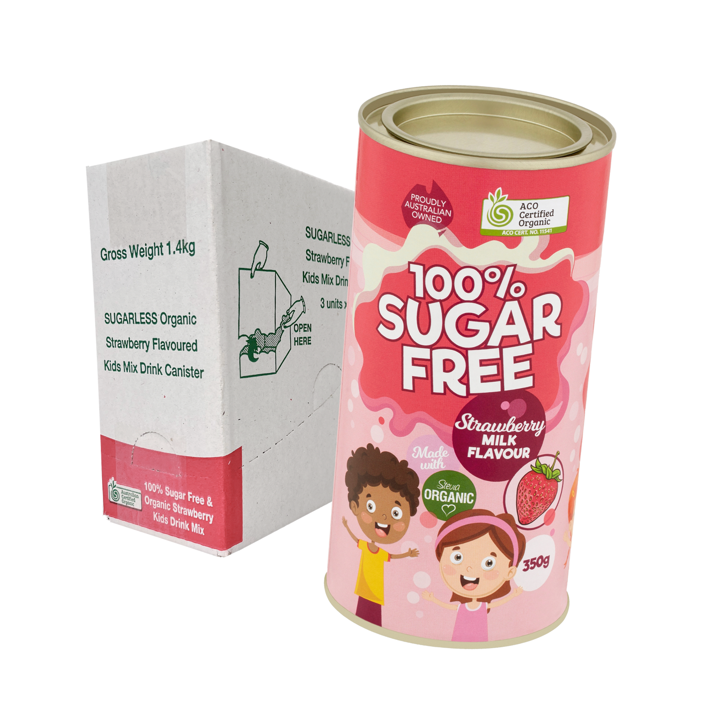 100% Sugar Free Strawberry Kids Drink 350g