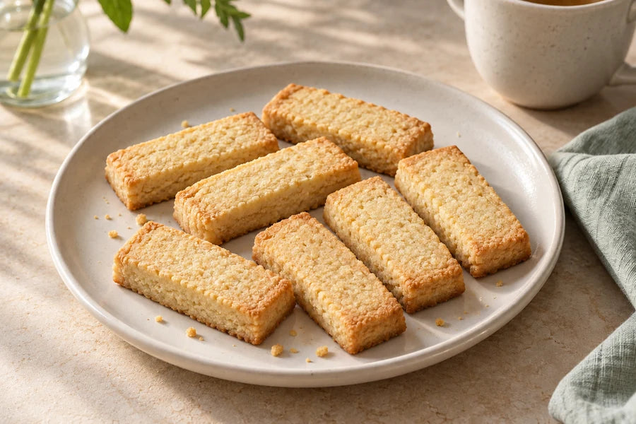 Almond shortbread made with Sugarless Organic Monk Fruit