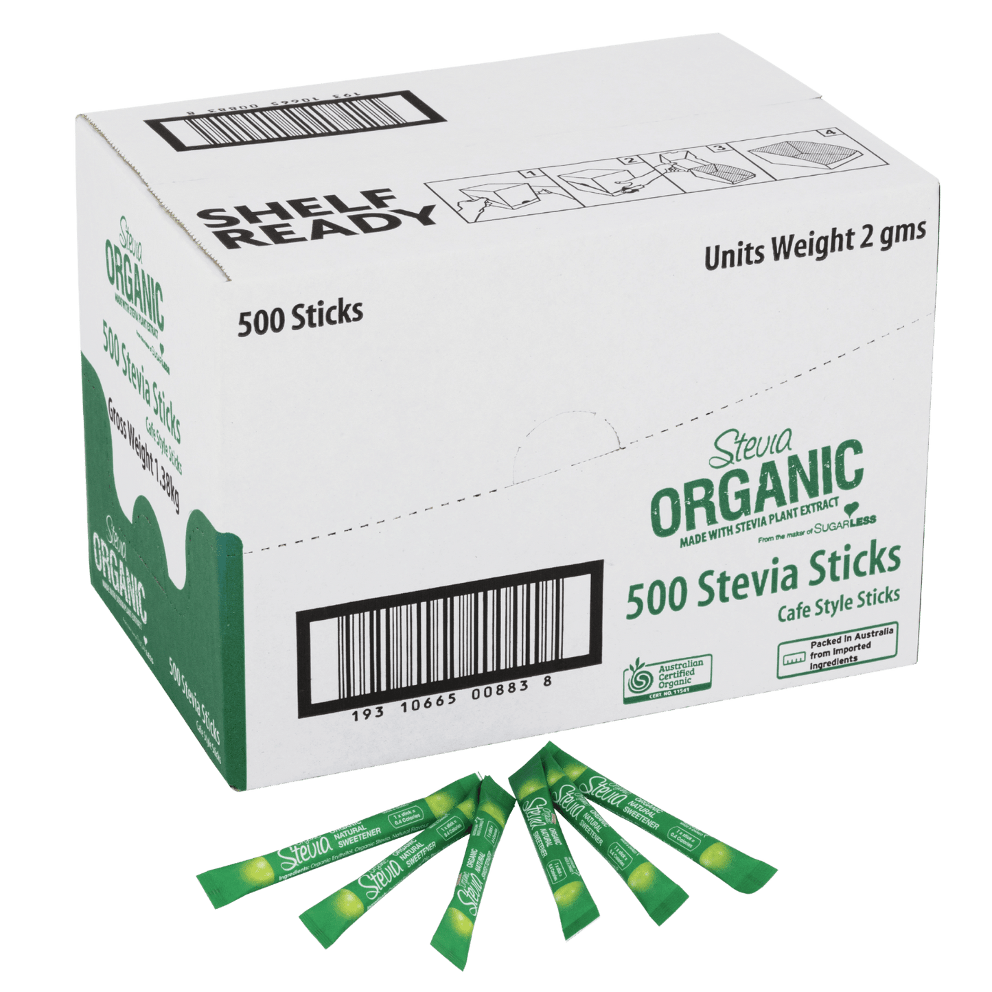 Sugarless Stevia Organic Café Sticks