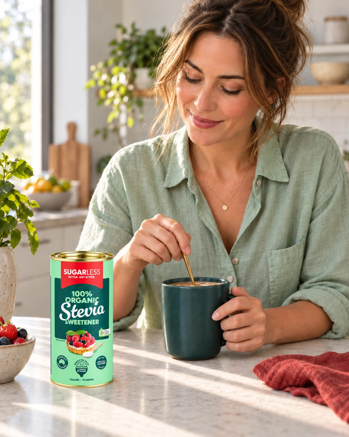 An everyday coffee moment with Sugarless Organic Stevia