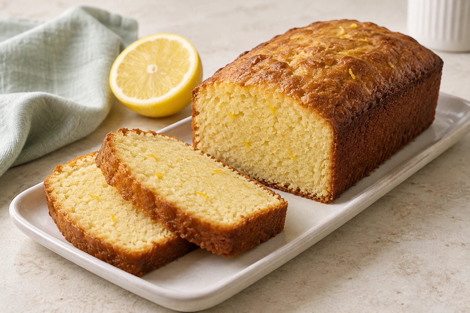 Lemon and almond loaf made with Sugarless Organic Stevia