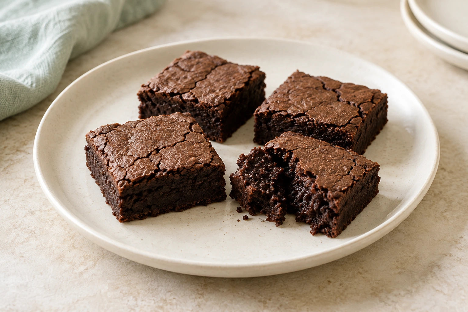 Chocolate brownies made with Sugarless Organic Stevia
