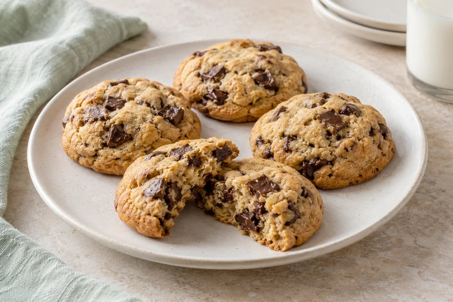Chocolate chip cookies made with Sugarless Organic Monk Fruit