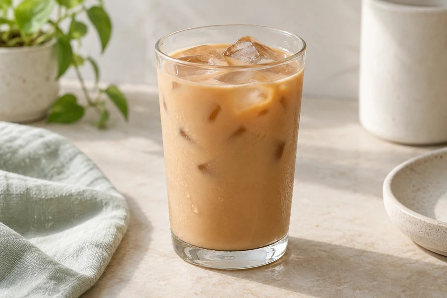 Classic iced milk tea made with Sugarless Liquid Sweetener