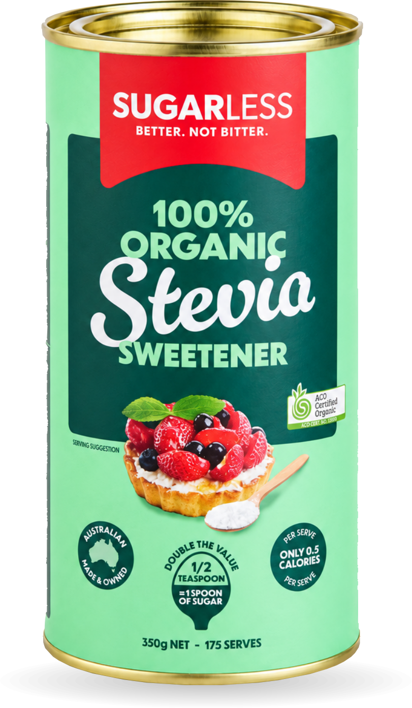 Sugar Free 100% Organic Stevia 350g | Natural Sweetener for Baking & Drinks ACO Certified